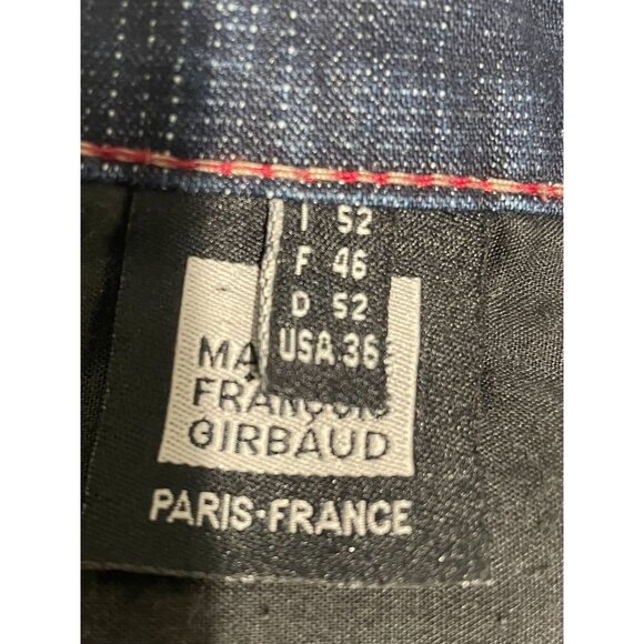 Marithe Francois Girbaud Blue Dark Wash Denim Jeans With Red Stitch Accents 36 - Picture 11 of 15